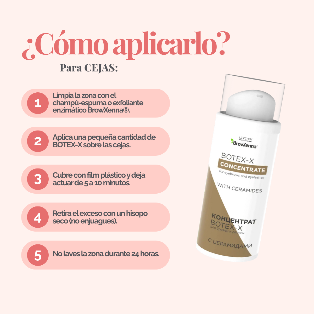 BOTEX‑X BrowXenna® 10 ml, concentrado reparador profesional para cejas y pestañas con ceramidas, ácido hialurónico y aloe vera, fortalecimiento y restauración capilar de alta gama.