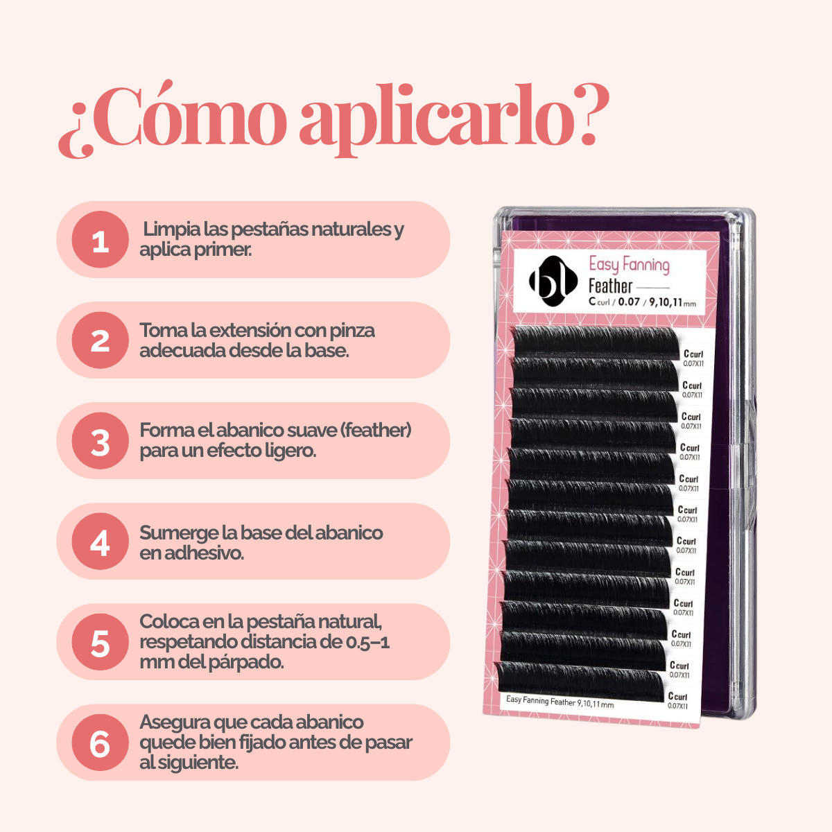 Extensiones de Pestañas Profesionales de Auto-Floración (Feather)  BL Lashes®