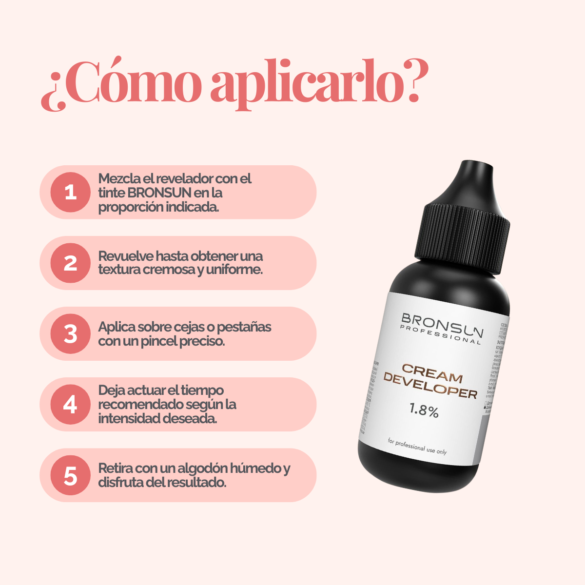 Cream Developer 1.8% profesional para tinte de cejas y pestañas, oxidante cremoso premium diseñado para brow artists y lash technicians. Fórmula de textura uniforme ideal para mezclar con tintes profesionales y lograr aplicaciones precisas, resultados homogéneos y servicios de belleza de alta gama.