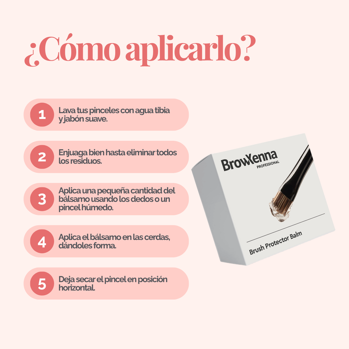 Envase de piel BrowXenna Brush Protector Balm de 17 g, bálsamo sólido profesional para proteger, suavizar y preservar la forma de pinceles después del lavado.