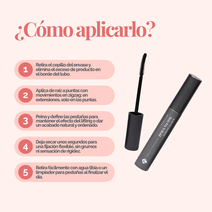 BL Lashes Noir Fix N Hold 9.5 ml fijador negro y sérum para pestañas, extensiones y lash lift