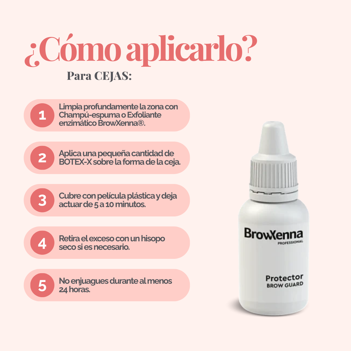 Protector Brow Guard gel protector para laminar cejas BrowXenna® 15 ml, gel profesional que crea barrera cutánea para piel sensible en procedimientos técnicos.