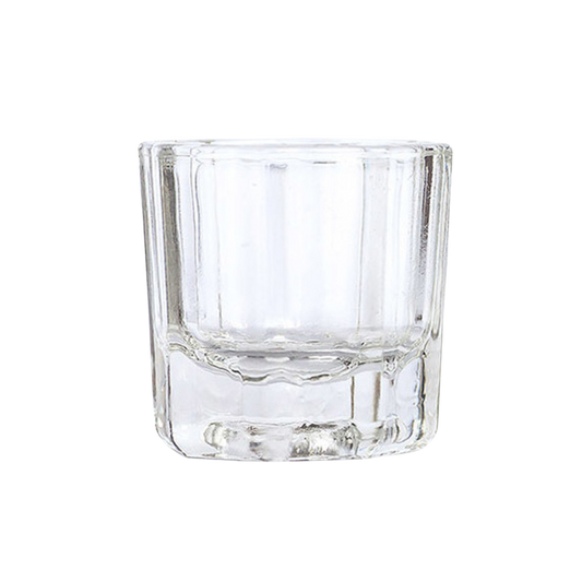 Vaso de vidrio templado para mezclar henna o tinte con base hendidura adicional, herramienta profesional para técnicos de belleza.