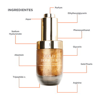 Gold Booster Serum DLUX Pro Suero Profesional para pestañas y cejas hidratación péptidos densidad post tratamiento alta gama