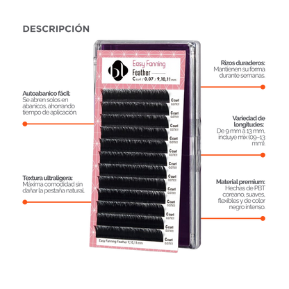 Extensiones de Pestañas Profesionales de Auto-Floración (Feather)  BL Lashes®