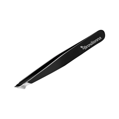 Pinzas Profesionales para Cejas BrowXenna® con punta biselada y afilado manual para depilación de precisión técnica