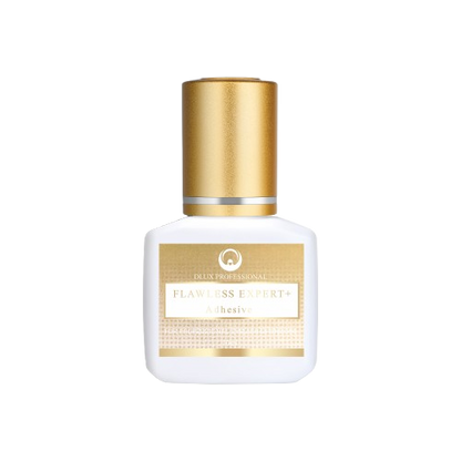 Adhesivo Flawless Ultra+ DLUX profesional secado‑rápido 1 seg retención 8‑9 semanas