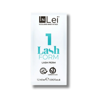 InLei Lash Form 1 Paso 1 Lash Filler 25.9 en presentación profesional de 9 sachets de 1.2 ml para lifting y laminación de pestañas, fórmula Vegan OK Made in Italy diseñada para técnicos, lashistas y estudios profesionales de belleza.