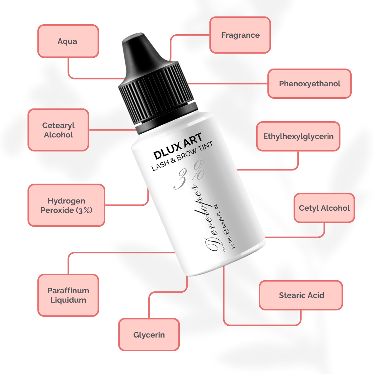 DLUX Art Lash & Tinte Developer 3%, Activador de tinte para cejas y pestañas
