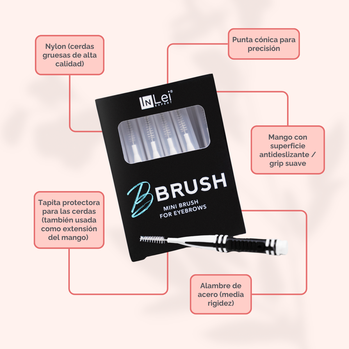 InLei® B-Brush – Mini Cepillo Profesional para Cejas