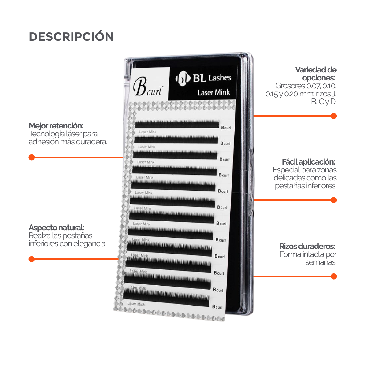 Extensiones Super Flat Lash 0.15 (Marron Obscuro) MIX