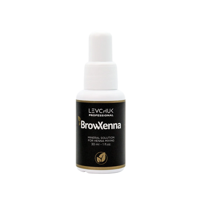 Mineral solution for henna mixing 30 ml, BrowXenna activador profesional y puro, formulado para mezclar con henna de cejas, que potencia la pigmentación y duración sin impurezas.
