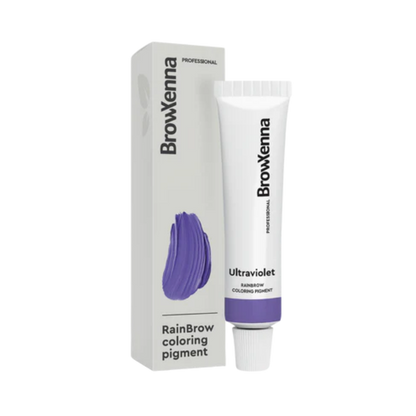 Frasco de 30 ml de Pigmento Directo BrowXenna RainBrow para cejas – fórmula sin oxidante, con textura cremosa y tonos vibrantes para tintado preciso.