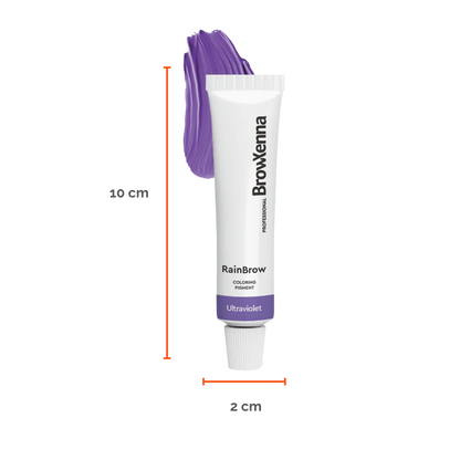Frasco de 30 ml de Pigmento Directo BrowXenna RainBrow para cejas – fórmula sin oxidante, con textura cremosa y tonos vibrantes para tintado preciso.