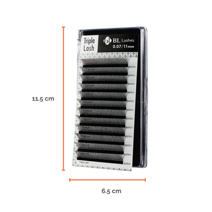 Extensión de pestaña Triple Lash- Volumen Tecnológico Curvatura D