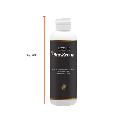 Two Phase Tonic BrowXenna 200 ml-solución bifásica profesional para eliminar henna y tintes de cejas de forma efectiva, suave e hidratante, ideal para preparaciones y correcciones en cabina.