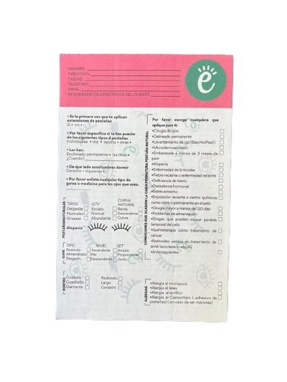 Block de Información de Cliente Eye Design