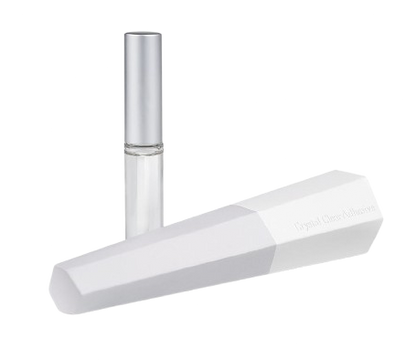 Adhesivo transparente Crystal de 5 ml para lifting de pestañas y laminación de cejas; no gotea, secado rápido, fijación precisa sobre pads de silicona, uso profesional DLUX.