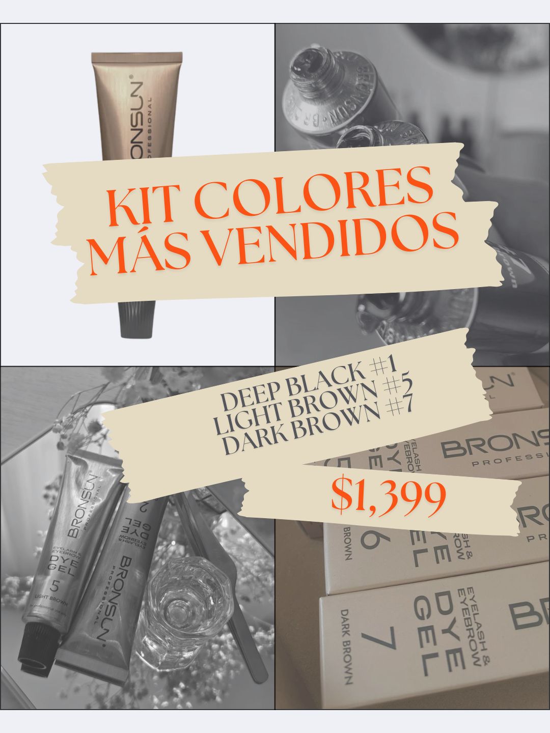 Kit Colores Más Vendidos Bronsun | Tonos Favoritos para Cejas