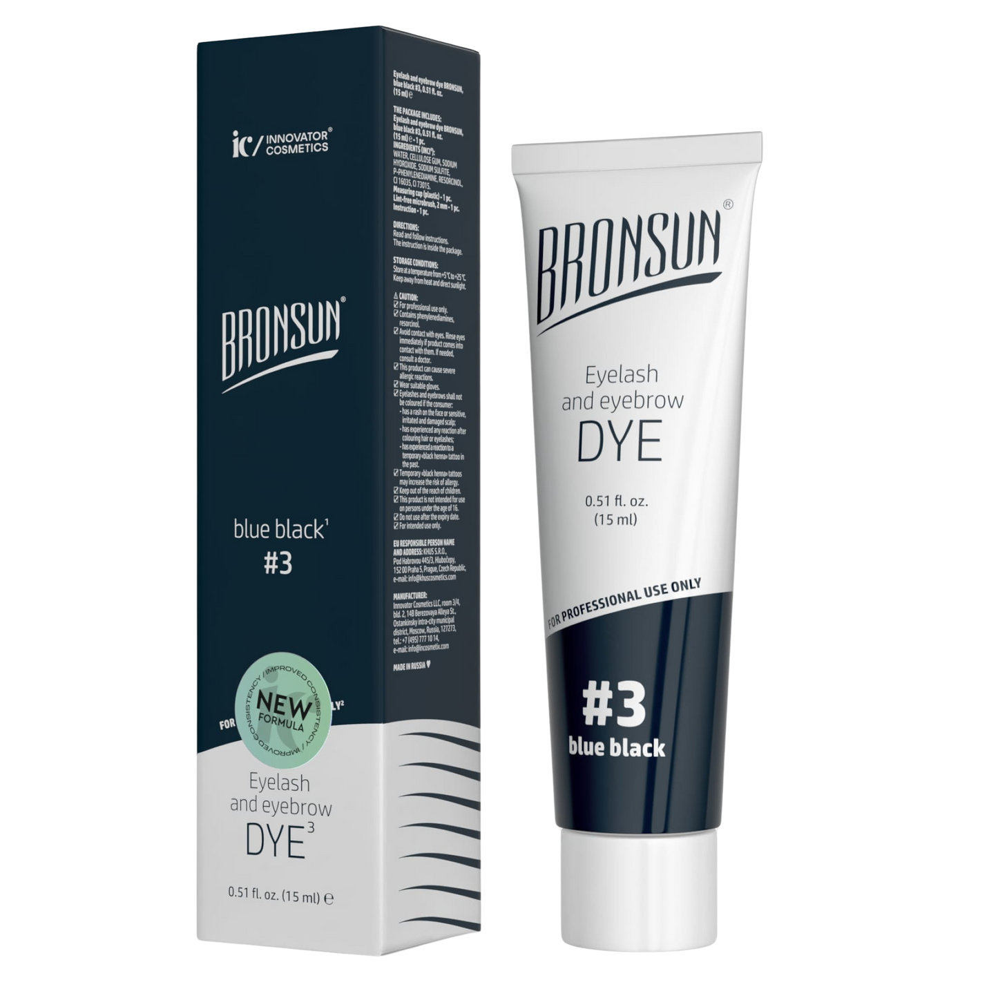 BRONSUN Tinte Profesional para Cejas y Pestañas – gel tint con efecto henna y color intenso para aplicación profesional en salones de belleza técnicos.